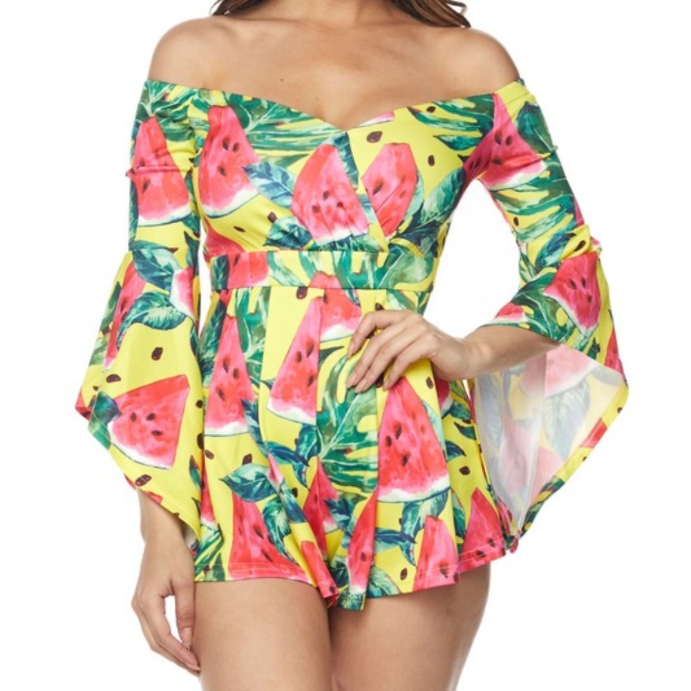 Small left 🍉watermelon romper - Picture 2 of 5